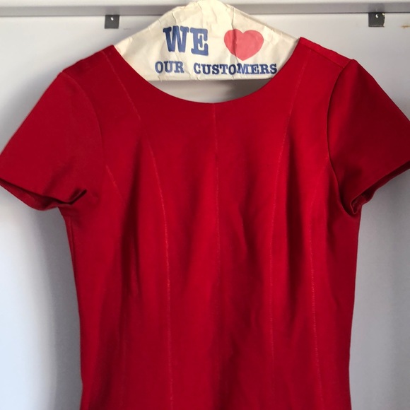 Banana republic red fit & flare dress - Picture 2 of 5